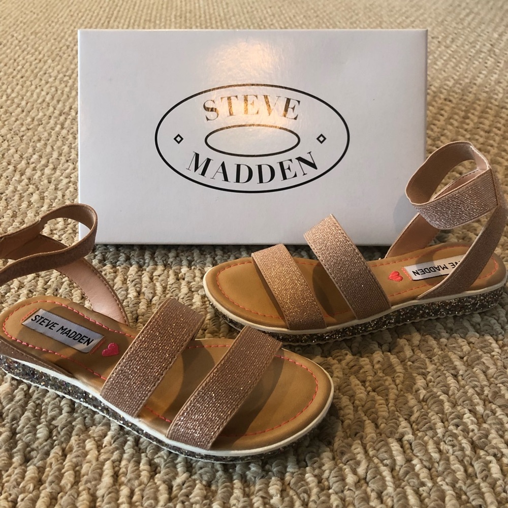 Girl rose gold sandals NIB